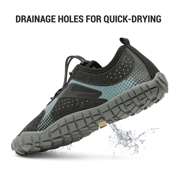 Women Water Shoes for Beach, Lake & More - BLACK GREY PURPLE - 3